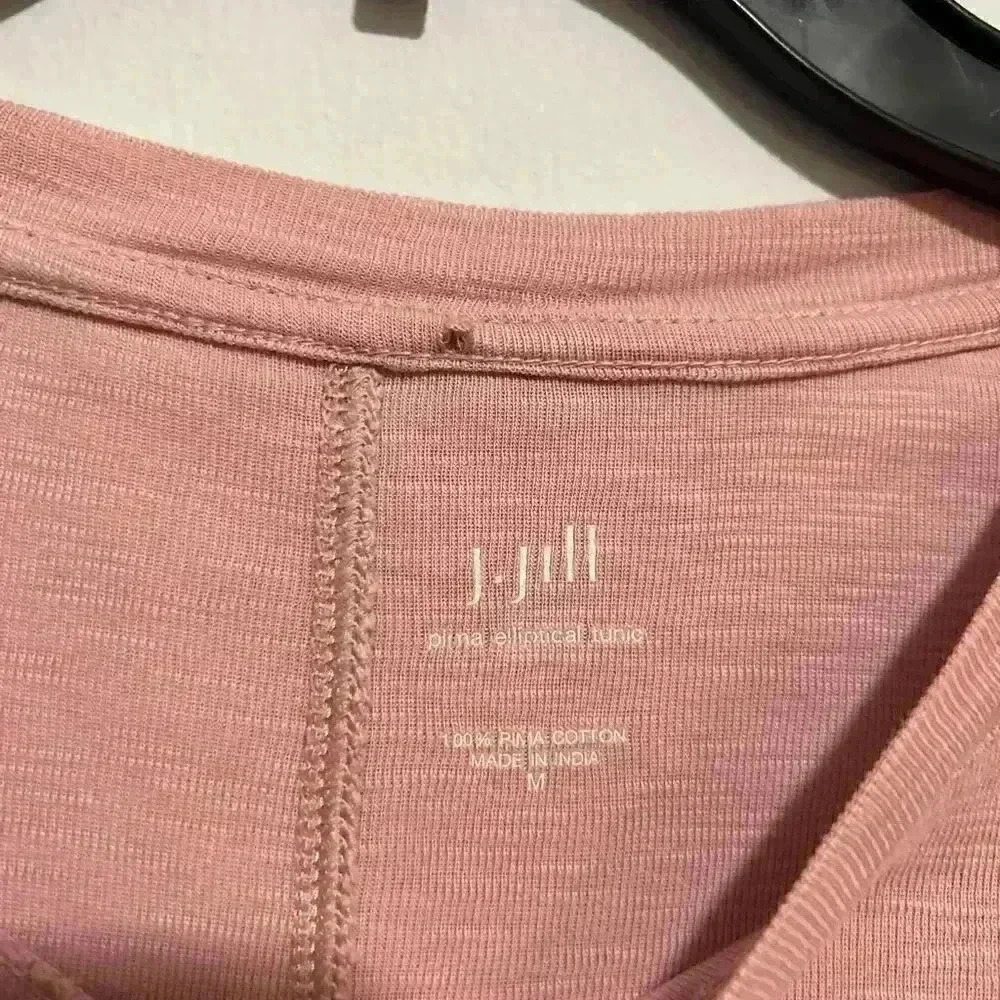 J. Jill Pima Elliptical Tunic Pink Long Sleeve Womens Top S M 100% Pima Cotton - Picture 3 of 4